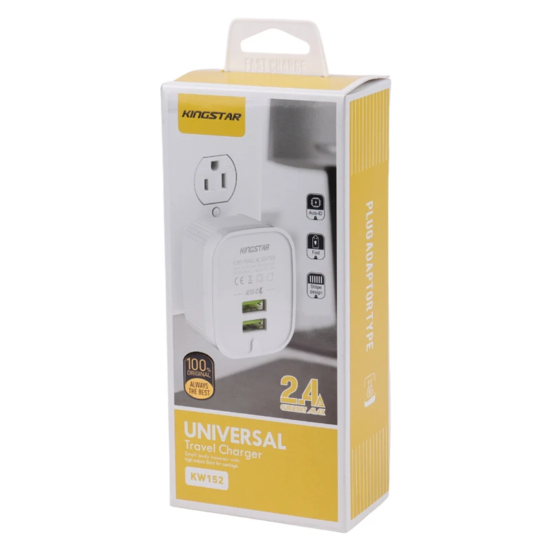 شارژر دیواری 12 وات کینگ استار KW152 2.4A