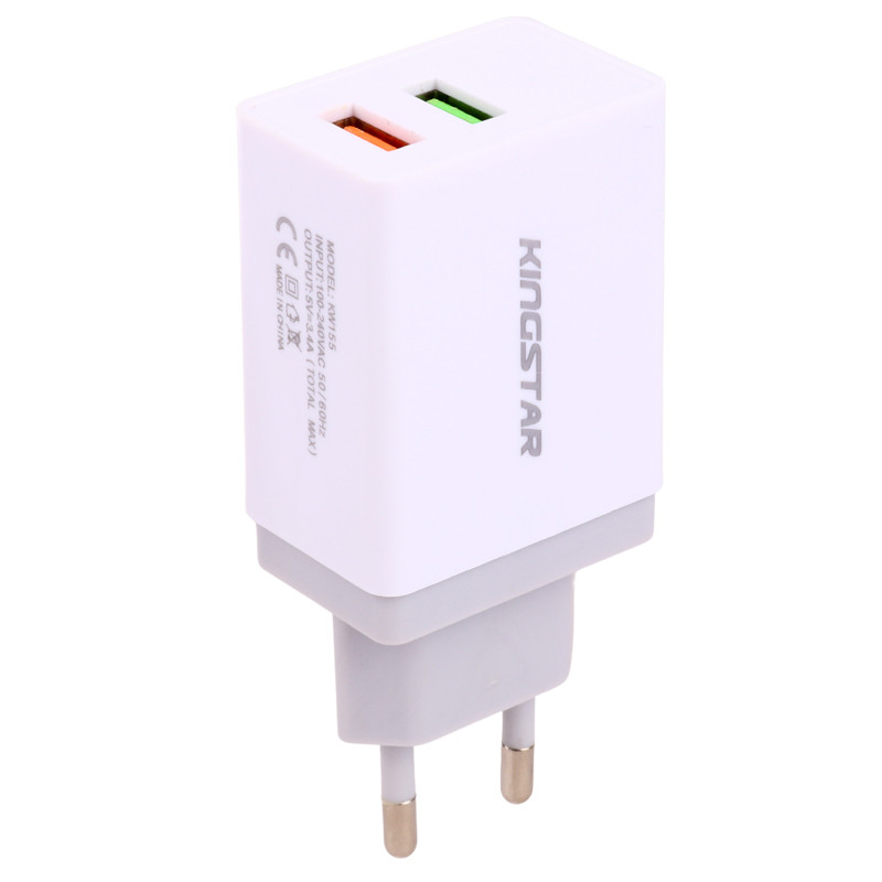شارژر دیواری KingStar KW155 i 2Port 2.4A 12W + کابل آیفونی