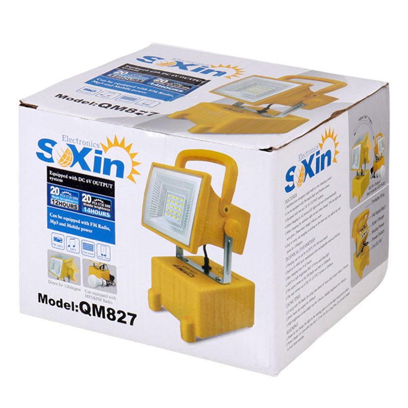 پروژکتور سیار شارژی و پاوربانک 4000 Soxin QM827