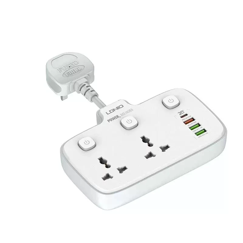 چند راهی 2 خانه الدینیو SC2413 + شارژر USB و Type-C