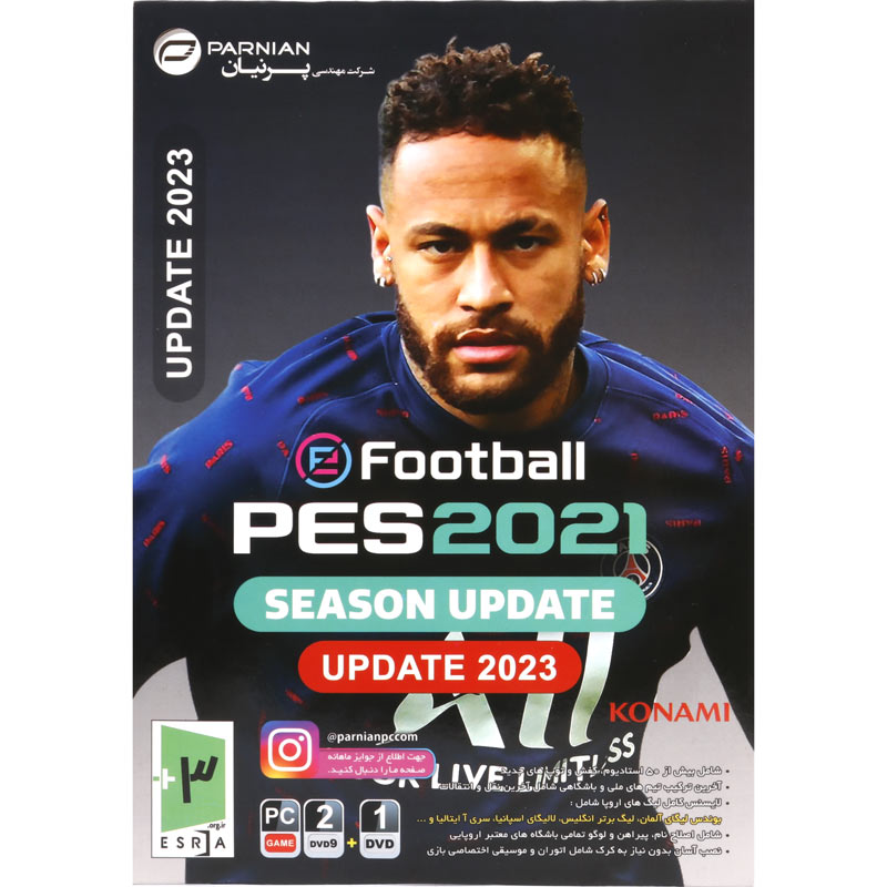 eFootball PES 2021 Update 2023 PC 2DVD9 + 1DVD پرنیان