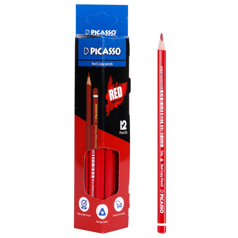 مداد قرمز پیکاسو Picasso Gol-Red-C بسته 12 عددی