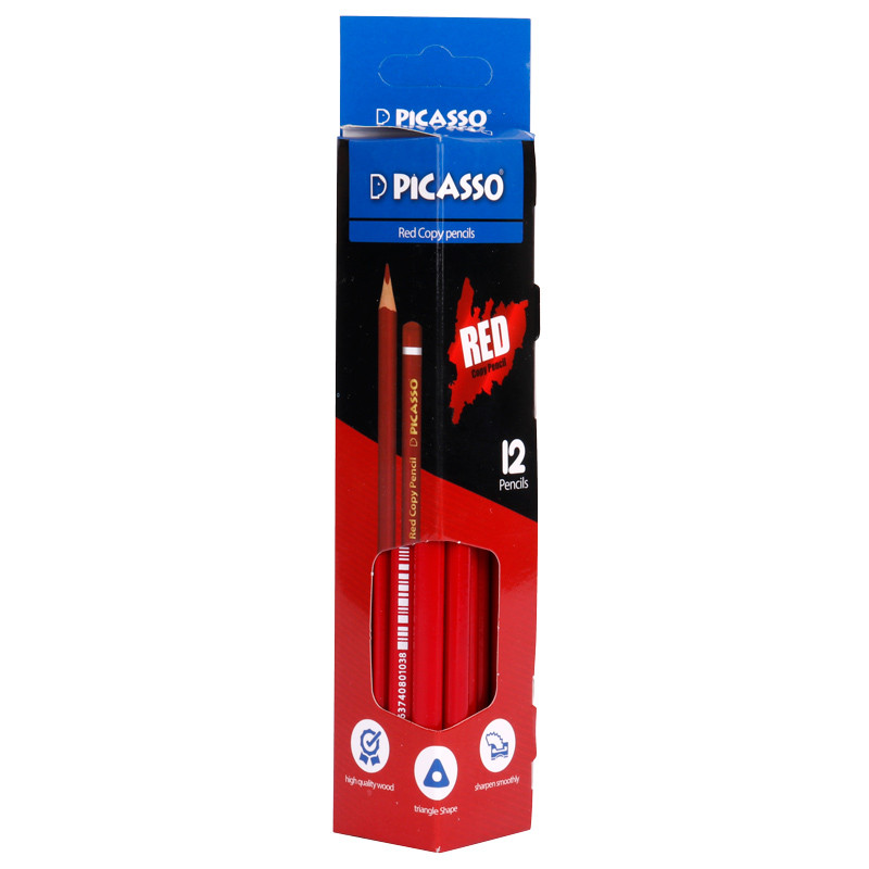 مداد قرمز پیکاسو Picasso Gol-Red-C بسته 12 عددی