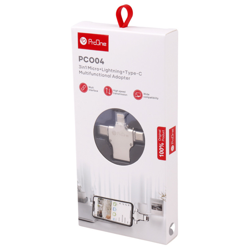 تبدیل ProOne PCO04 OTG USB To MicroUSB / Lightning / Type-C