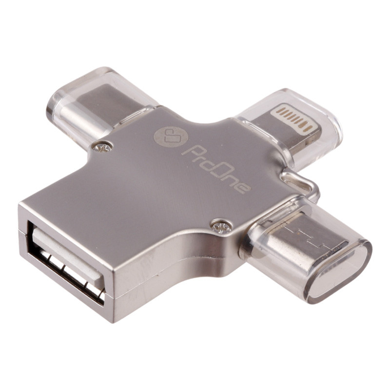 تبدیل ProOne PCO04 OTG USB To MicroUSB / Lightning / Type-C