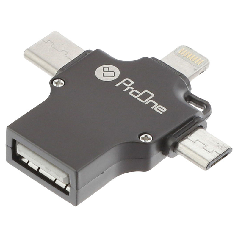 تبدیل ProOne PCO04 OTG USB To MicroUSB / Lightning / Type-C