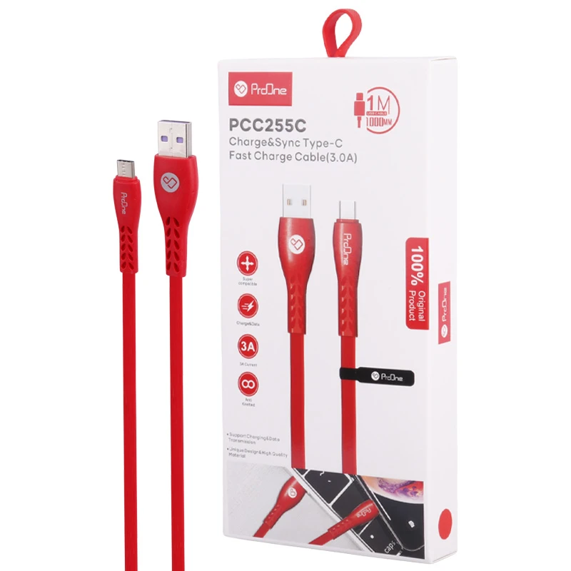 کابل تایپ سی فست شارژ 3 آمپر پرووان PCC255C طول 1 متر