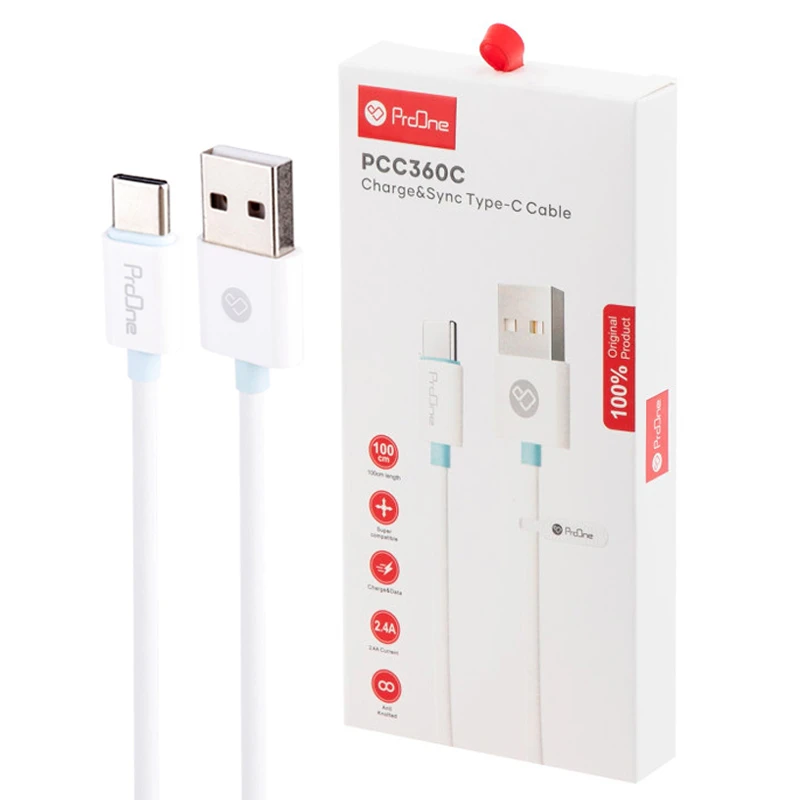 کابل تایپ سی 2.4 آمپر پرووان PCC360C طول 1 متر