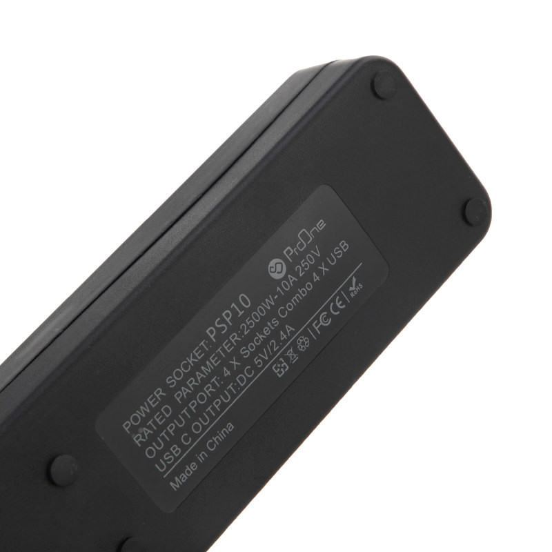 چند راهی 4 خانه برق ارت دار پرووان PSP10 با کابل 2 متری + شارژر USB