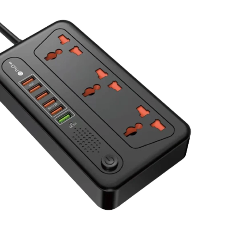 چند راهی 3 خانه ارت دار پرووان PSP12 با کابل 2 متری + شارژر USB