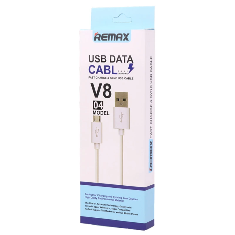 کابل میکرو یو اس بی فست شارژ ریمکس V8-04 طول 1 متر
