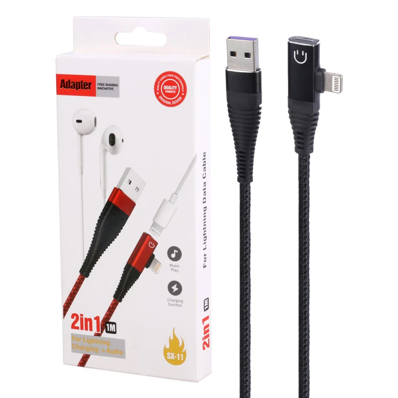 کابل تبدیل صدا و شارژ لایتنینگ SX-11 طول 1 متر