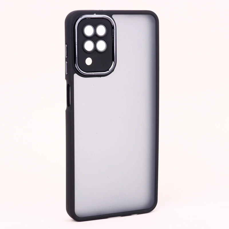 قاب PC سامسونگ Galaxy A12 متال ایرون پشت مات محافظ لنزدار