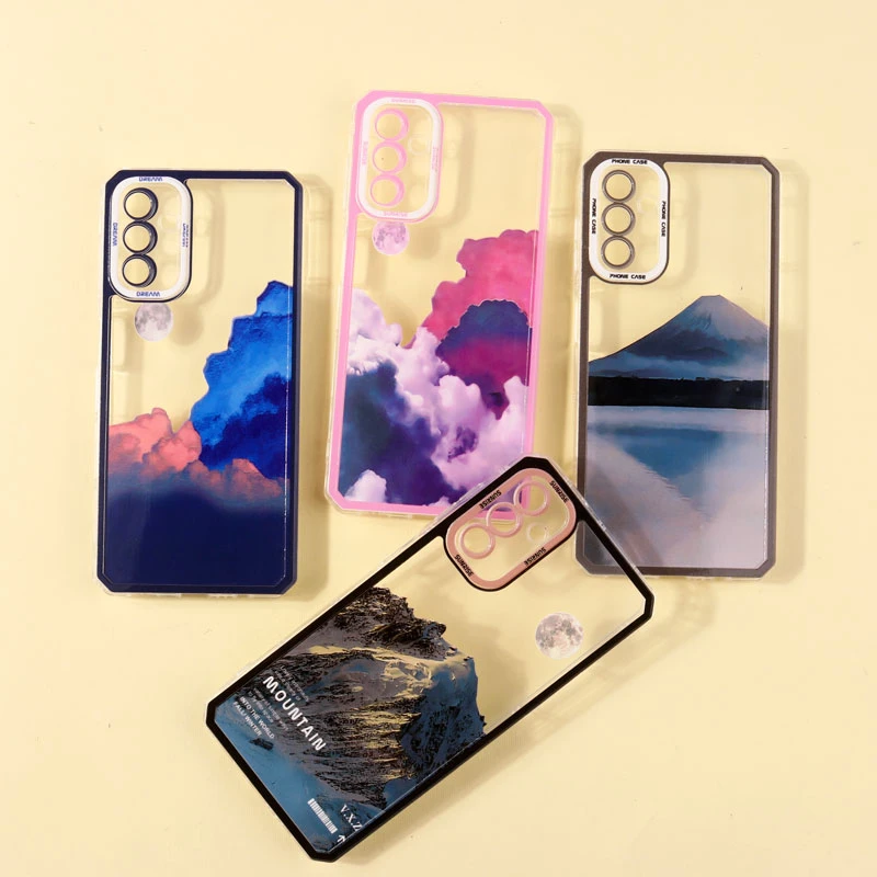قاب ژله ای شفاف طرح کوهستان محافظ لنزدار Samsung Galaxy A13 5G