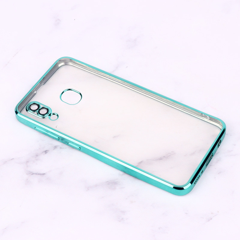 قاب ساده شفاف دور رنگی محافظ لنزدار Samsung Galaxy A20 سبز