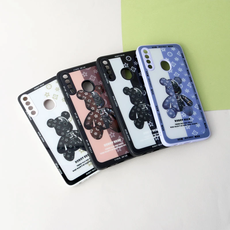 قاب پشت گلسی Robot Bear محافظ لنزدار Samsung Galaxy A20s