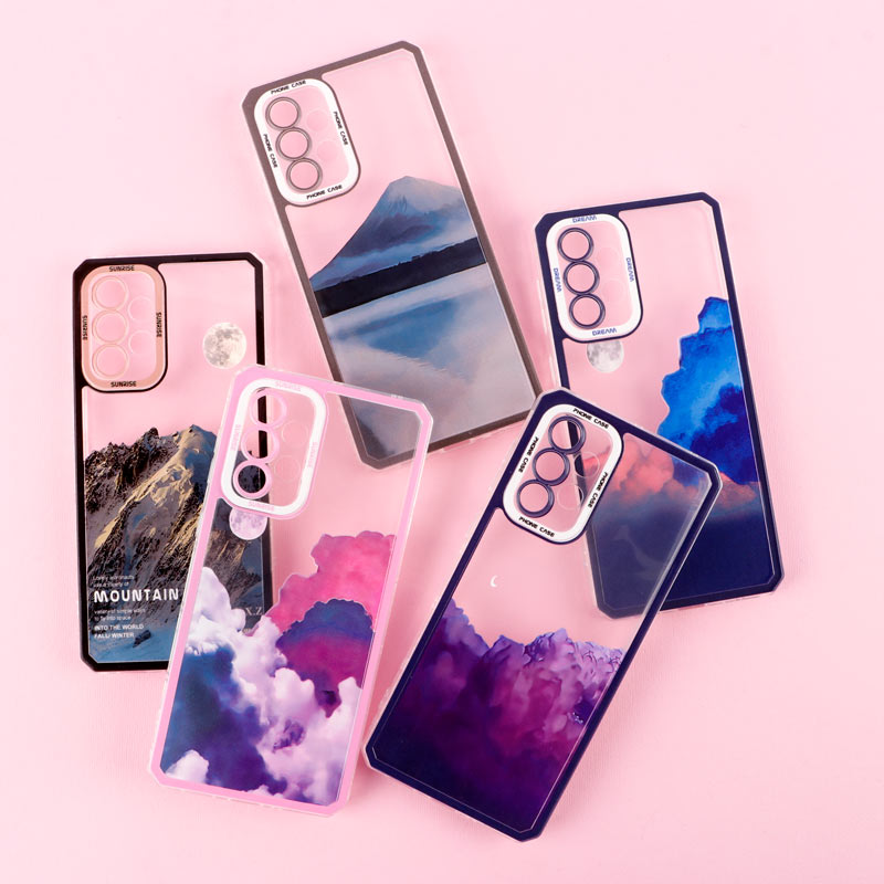 قاب ژله ای شفاف طرح کوهستان محافظ لنزدار Samsung Galaxy A33 5G