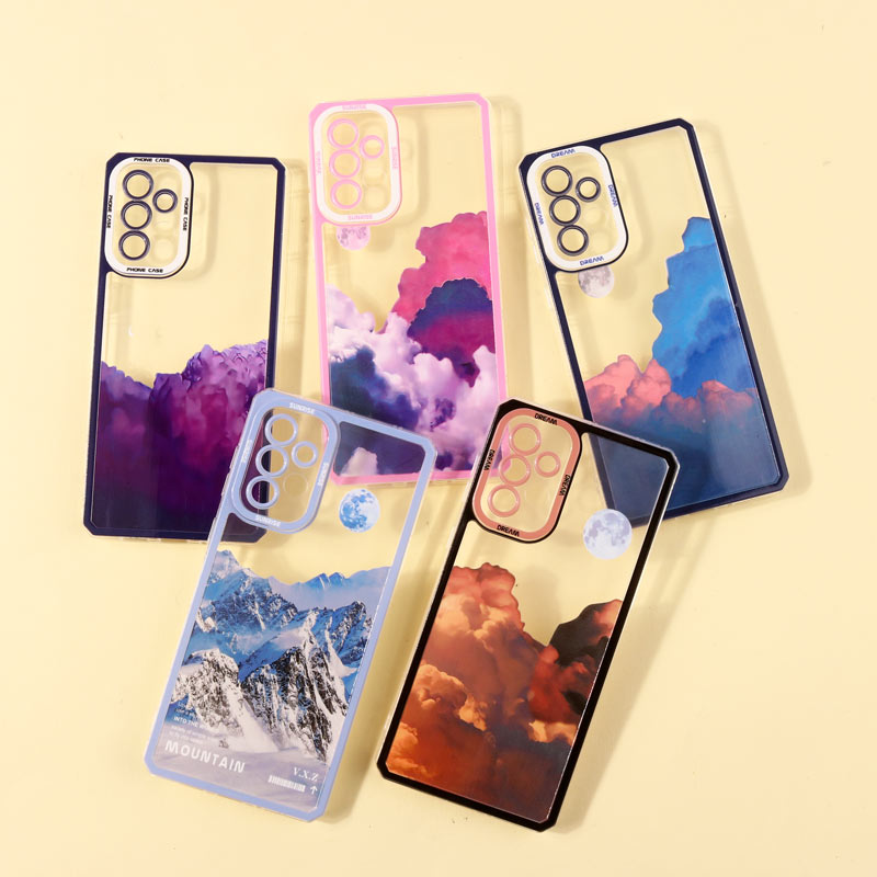قاب ژله ای شفاف طرح کوهستان محافظ لنزدار Samsung Galaxy A73