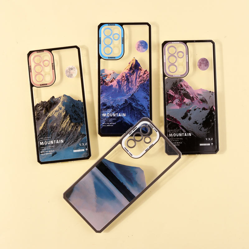 قاب ژله ای شفاف طرح کوهستان محافظ لنزدار Samsung Galaxy A73