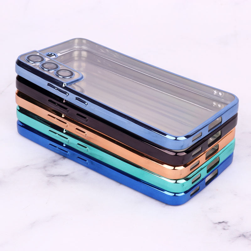 قاب ساده شفاف دور رنگی محافظ لنزدار Samsung Galaxy S22