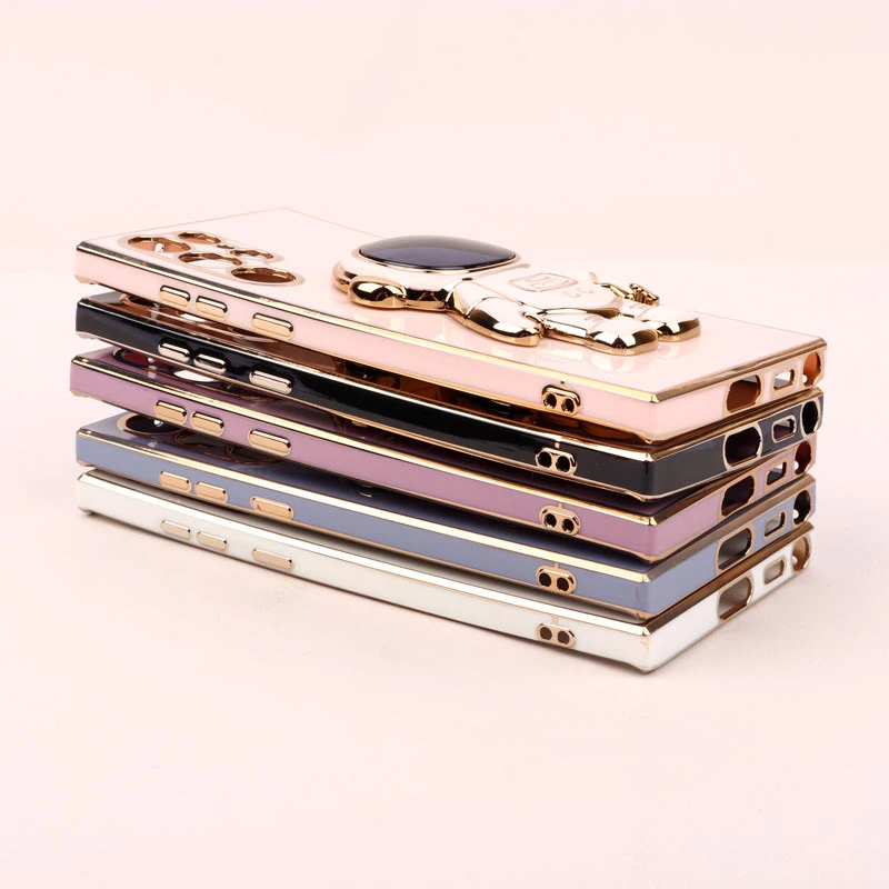 قاب براق My Case استند آدمکی محافظ لنزدار Samsung Galaxy S22 Ultra
