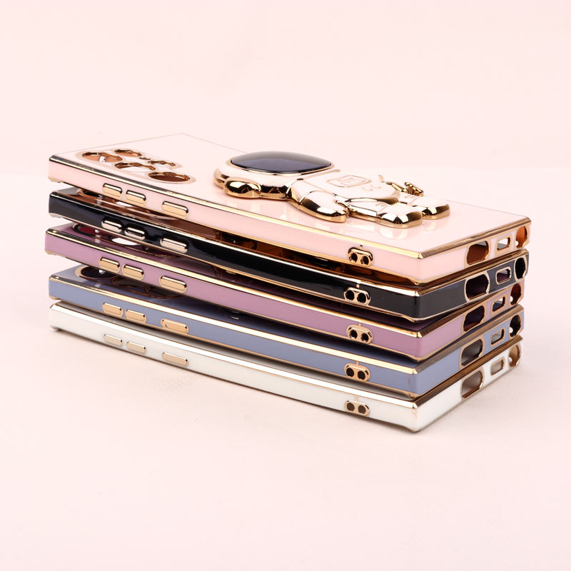 قاب براق My Case استند آدمکی محافظ لنزدار Samsung Galaxy S22 Ultra