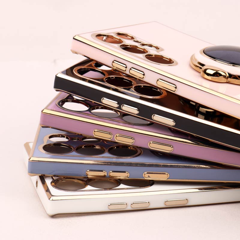 قاب براق My Case استند آدمکی محافظ لنزدار Samsung Galaxy S22 Ultra