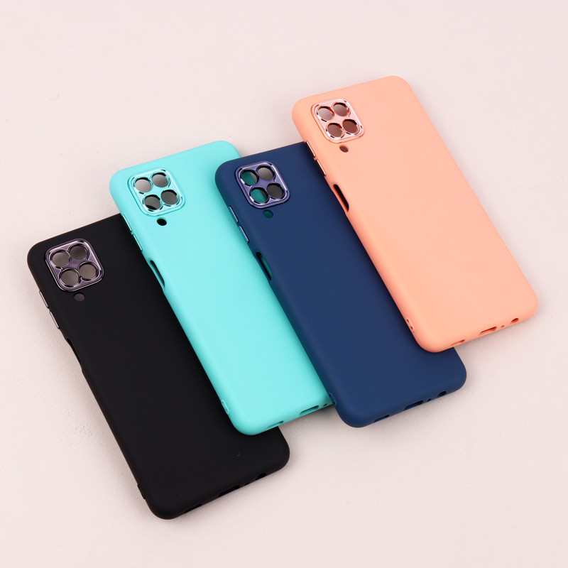 قاب طرح سیلیکونی محافظ لنزدار براق Samsung Galaxy A12