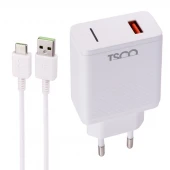 شارژر دیواری 18 وات تسکو TTC 64 QC3 3A + کابل تایپ سی