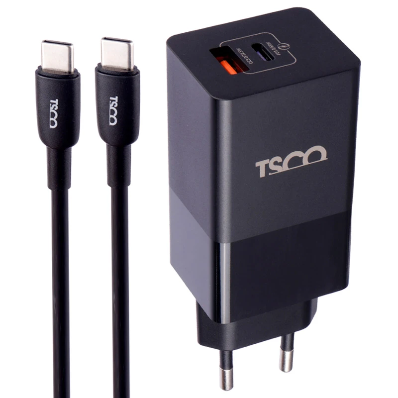 شارژر دیواری 65 وات تسکو TTC 67 GaN QC3 PD 5A + کابل تبدیل تایپ سی