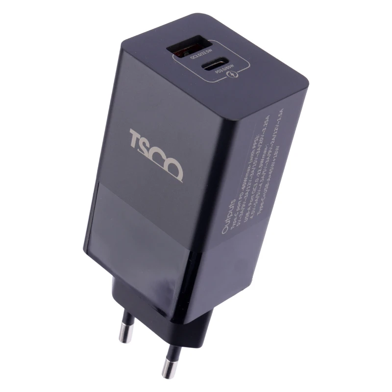 شارژر دیواری 65 وات تسکو TTC 67 GaN QC3 PD 5A + کابل تبدیل تایپ سی