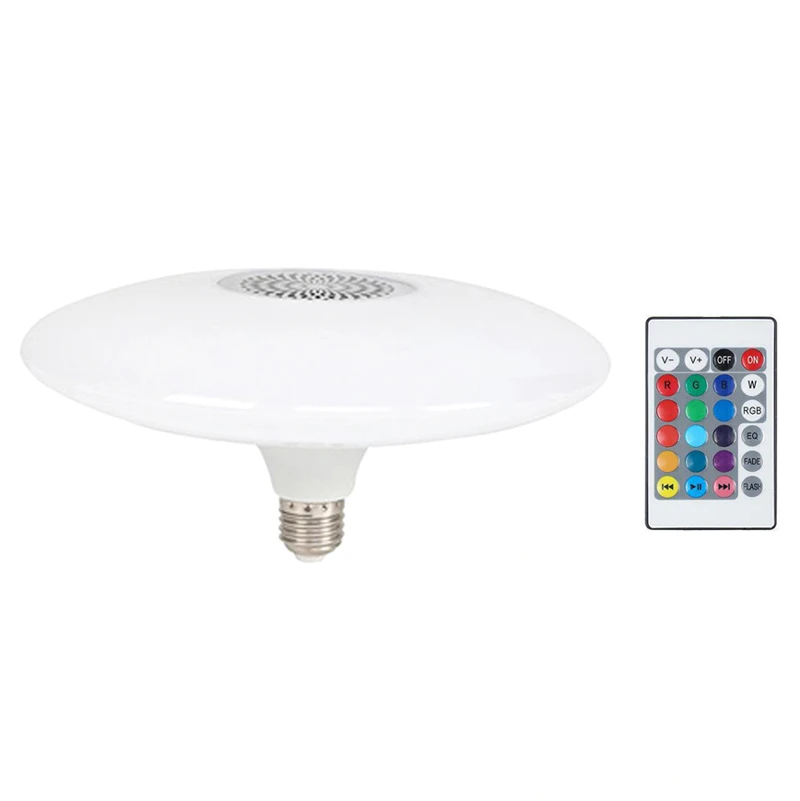 لامپ اسپیکر دار بلوتوثی 24 وات UFO RGB پایه E27 + ریموت کنترل
