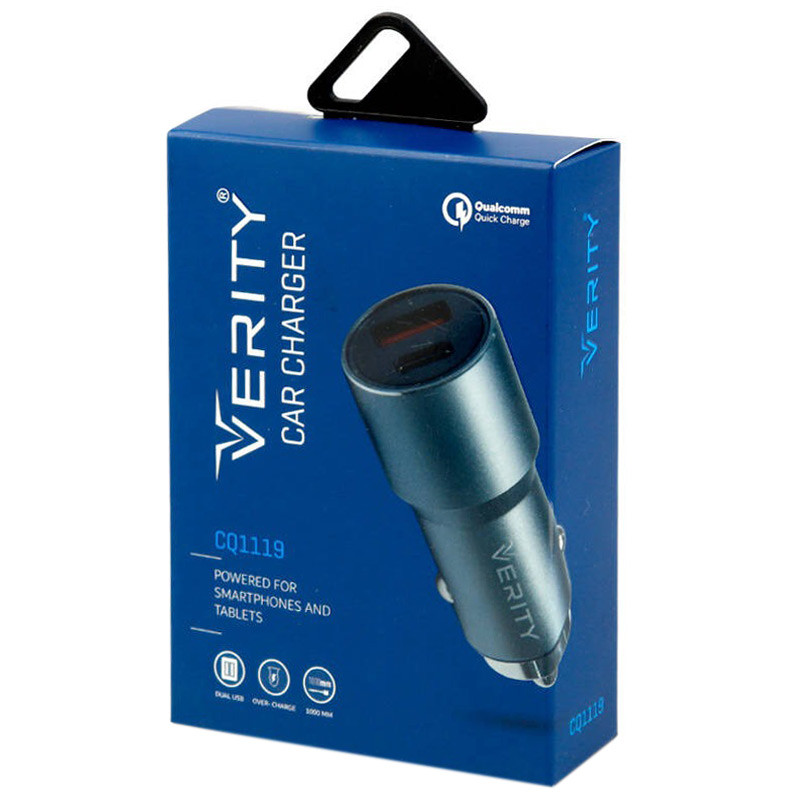 شارژر فندکی فست شارژ Verity CQ1119 3A QC PD 20W + کابل میکرو یو اس بی