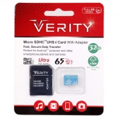 رم میکرو 32 گیگ وریتی Verity U1 C10 65MB/s + خشاب