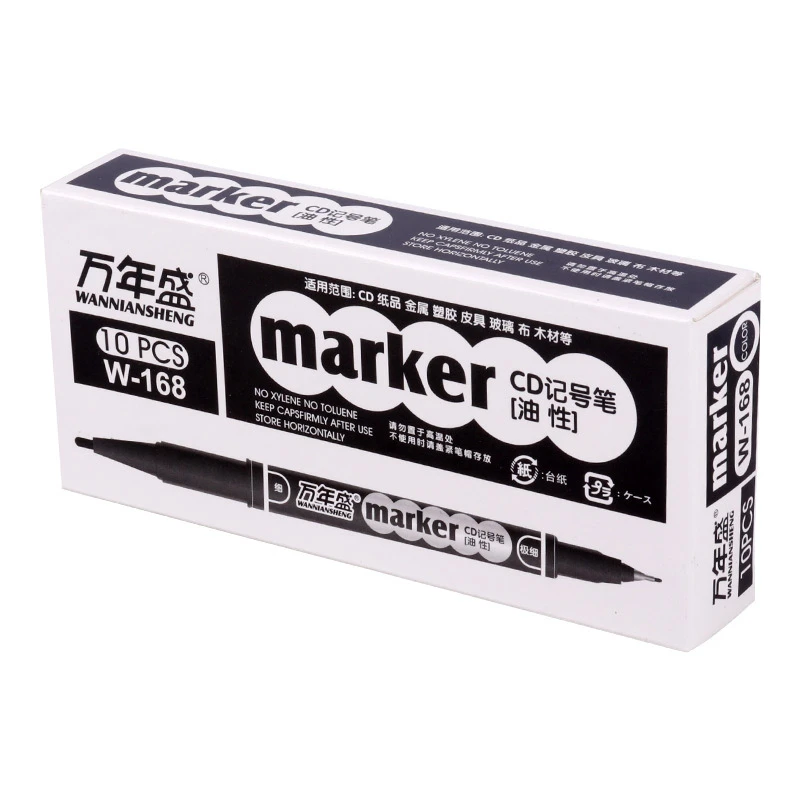 ماژیک CD دو سر Marker W-168 بسته 10 عددی