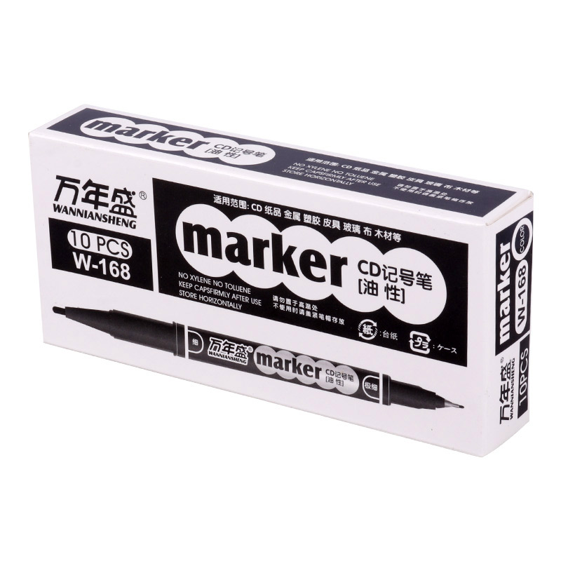 ماژیک CD دو سر Marker W-168 بسته 10 عددی