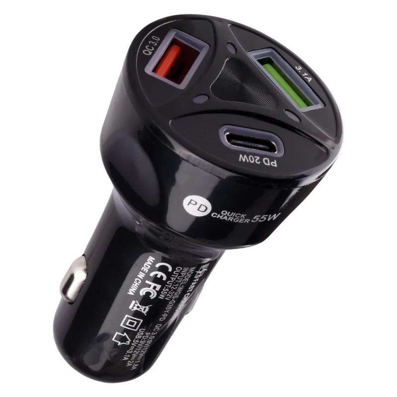 شارژر فندکی فست شارژ WGS-G35Y-PD 3.1A QC3.0 PD 55W