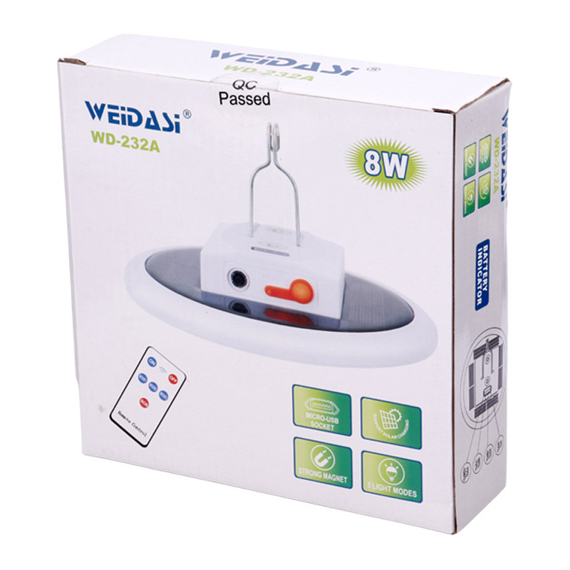 لامپ آویز دار شارژی خورشیدی Weidasi WD-232A + ریموت کنترل