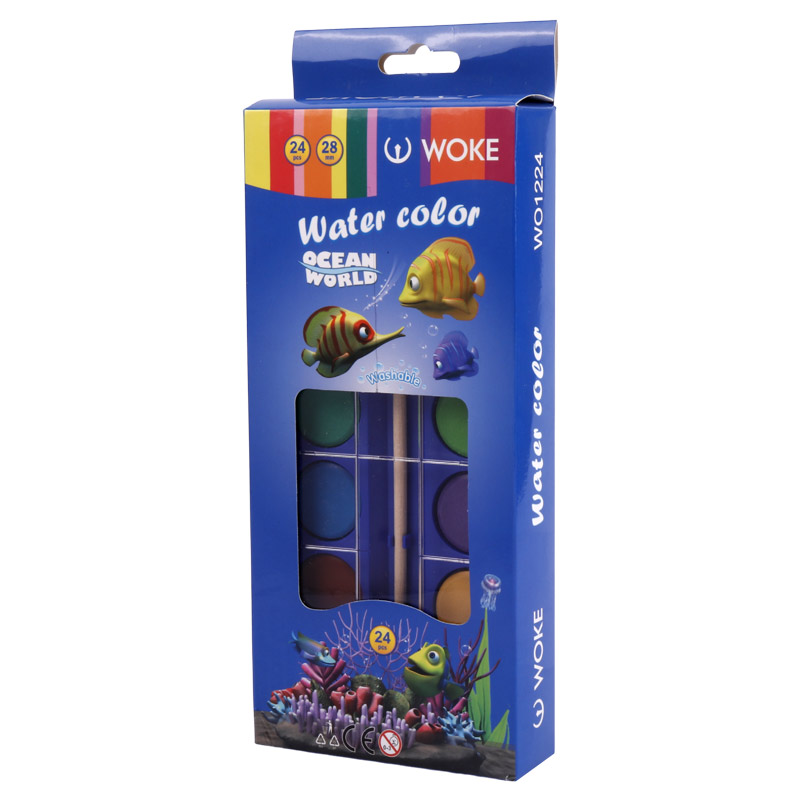 آبرنگ 24 رنگ وک Woke WO1224