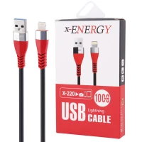 کابل آیفونی فست شارژ X-Energy X-220 2.4A 1m