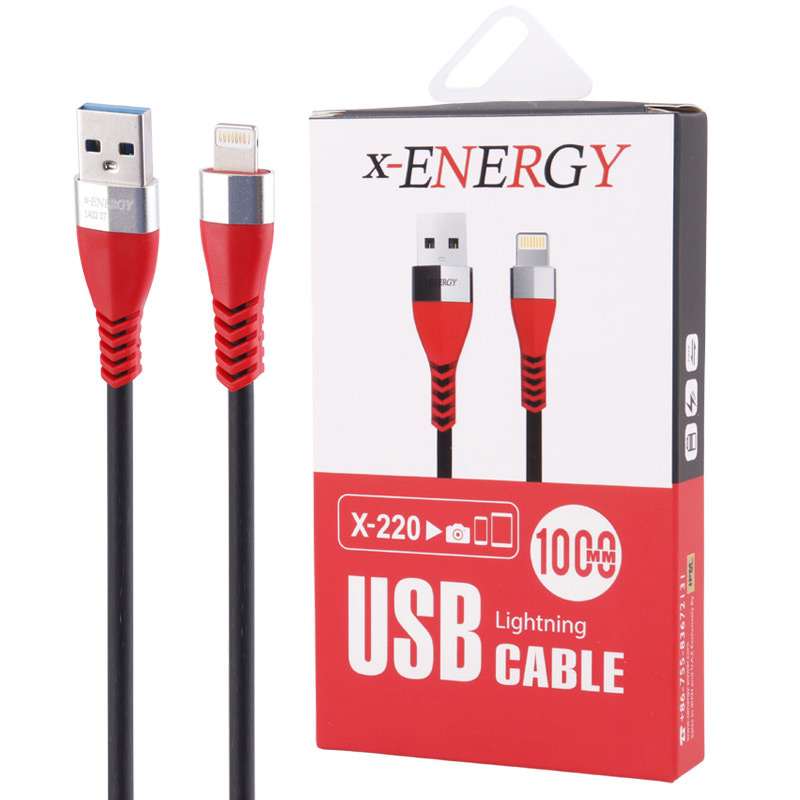کابل آیفونی فست شارژ X-Energy X-220 2.4A 1m