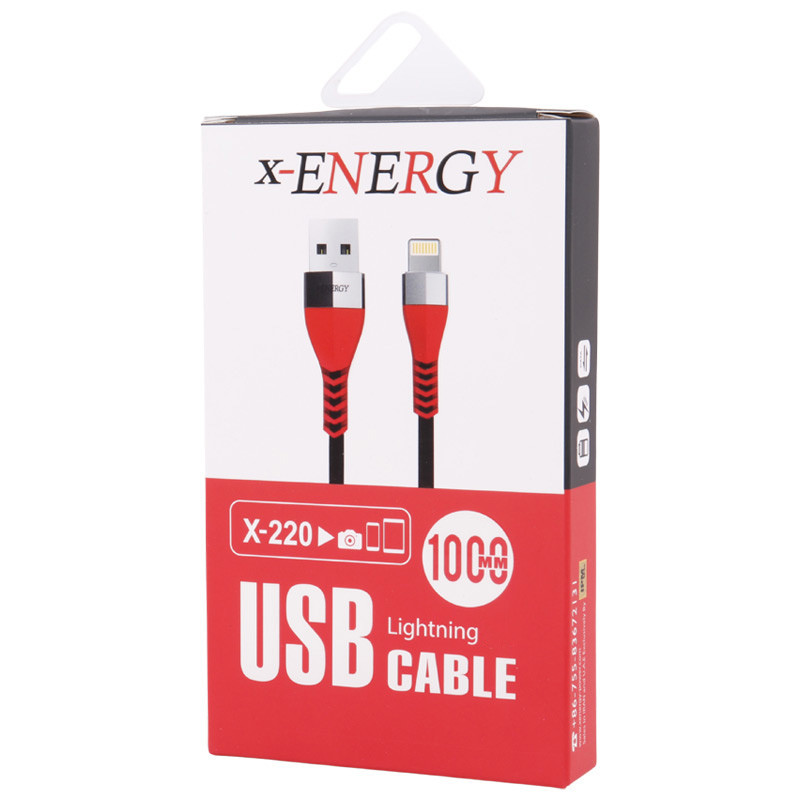 کابل آیفونی فست شارژ X-Energy X-220 2.4A 1m