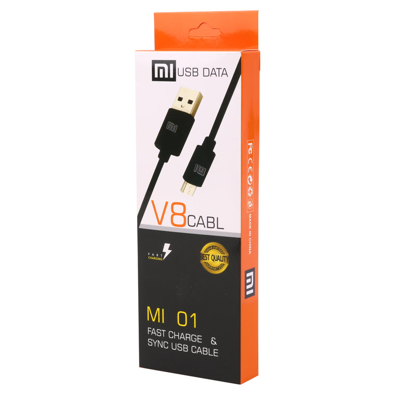 کابل میکرو یو اس بی فست شارژ Xiaomi V8 Mi01 1m