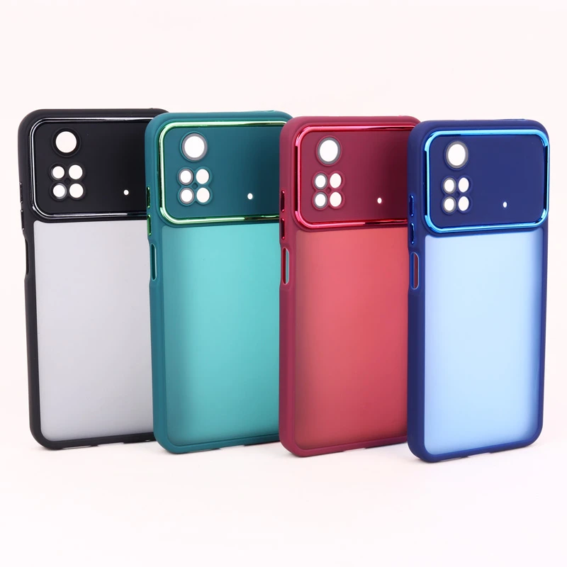 قاب PC شیائومی Poco M4 Pro متال ایرون پشت مات محافظ لنزدار