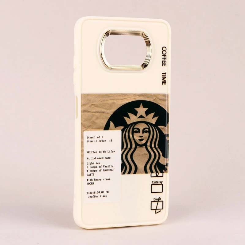 قاب طرحدار Starbucks دور لنز فلزی Xiaomi Poco X3