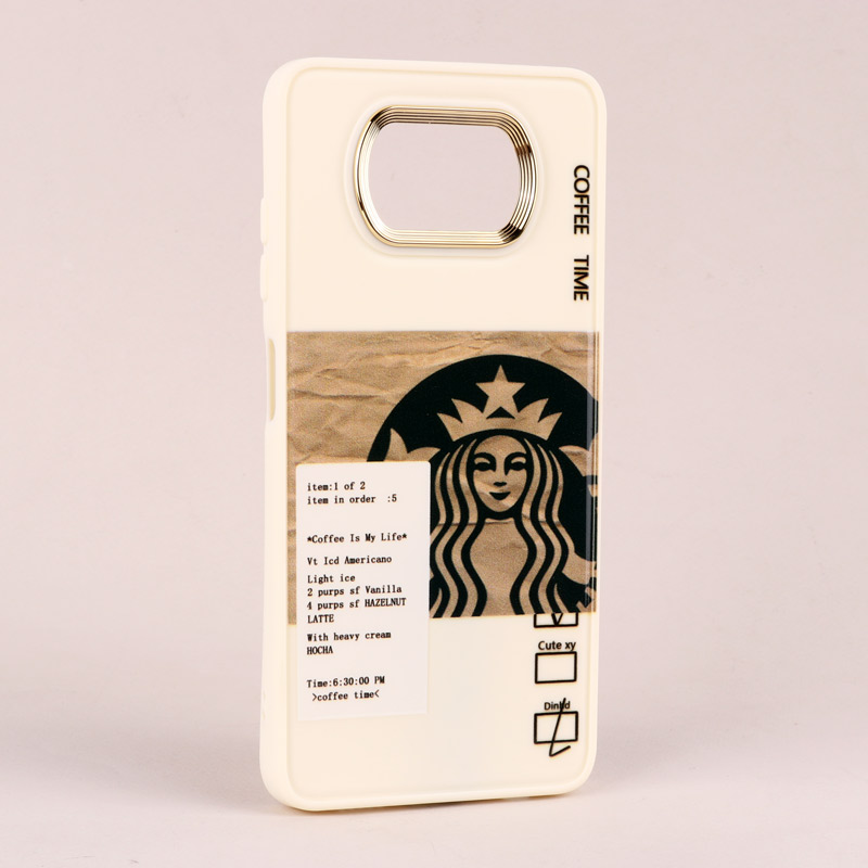قاب طرحدار Starbucks دور لنز فلزی Xiaomi Poco X3