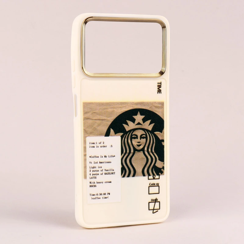قاب طرحدار Starbucks دور لنز فلزی Xiaomi Poco X4 Pro 5G