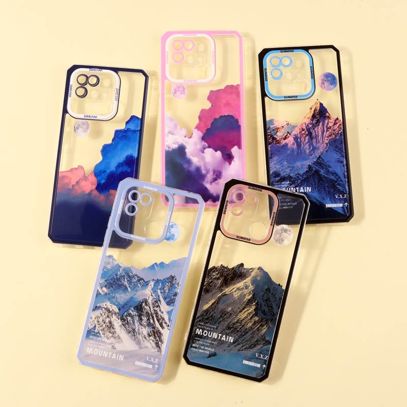 قاب ژله ای شفاف طرح کوهستان محافظ لنزدار Xiaomi Redmi 10C