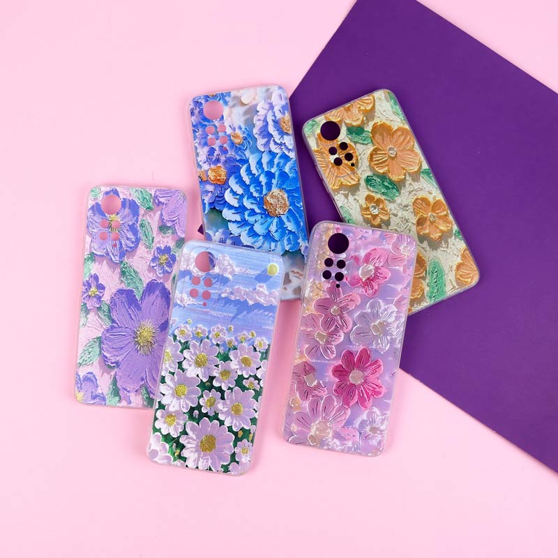 قاب ژله ای طرحدار گل برجسته محافظ لنزدار Xiaomi Redmi Note 11 / 11s