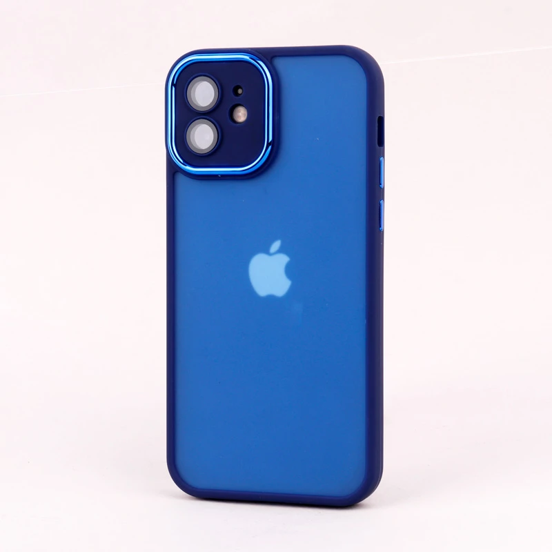 قاب PC آیفون iPhone 12 متال ایرون پشت مات محافظ لنزدار